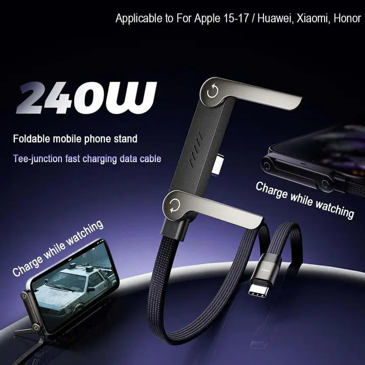 240W Foldable Type-C to C Fast Charger Cable For Android and Iphone