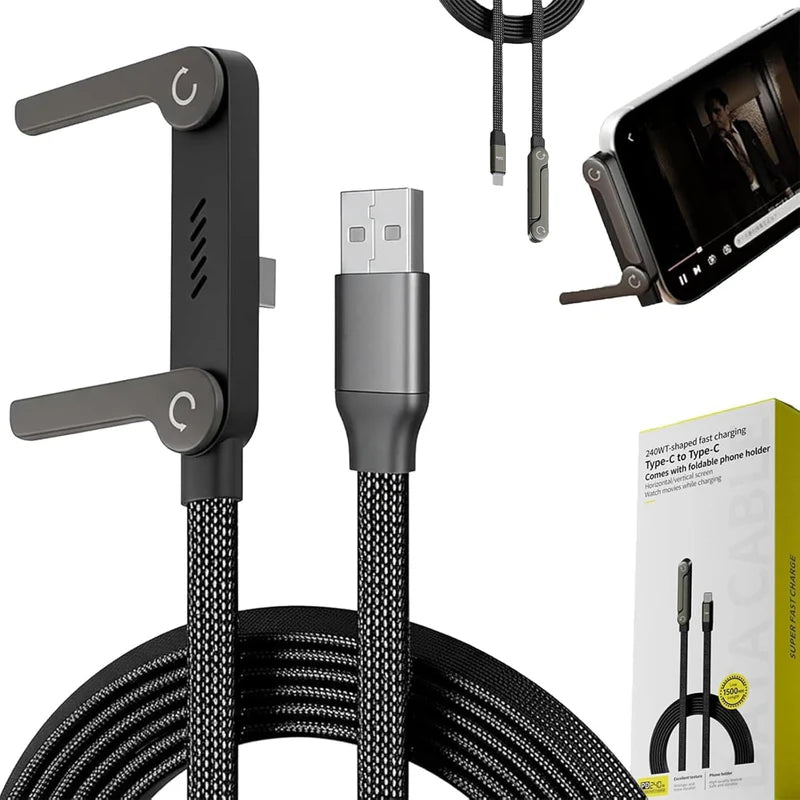 240W Foldable Type-C Fast Charger Cable For Android and Iphone