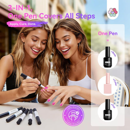 WomShine™ 5-in-1 Gel Nail Polish Pen 6 color set